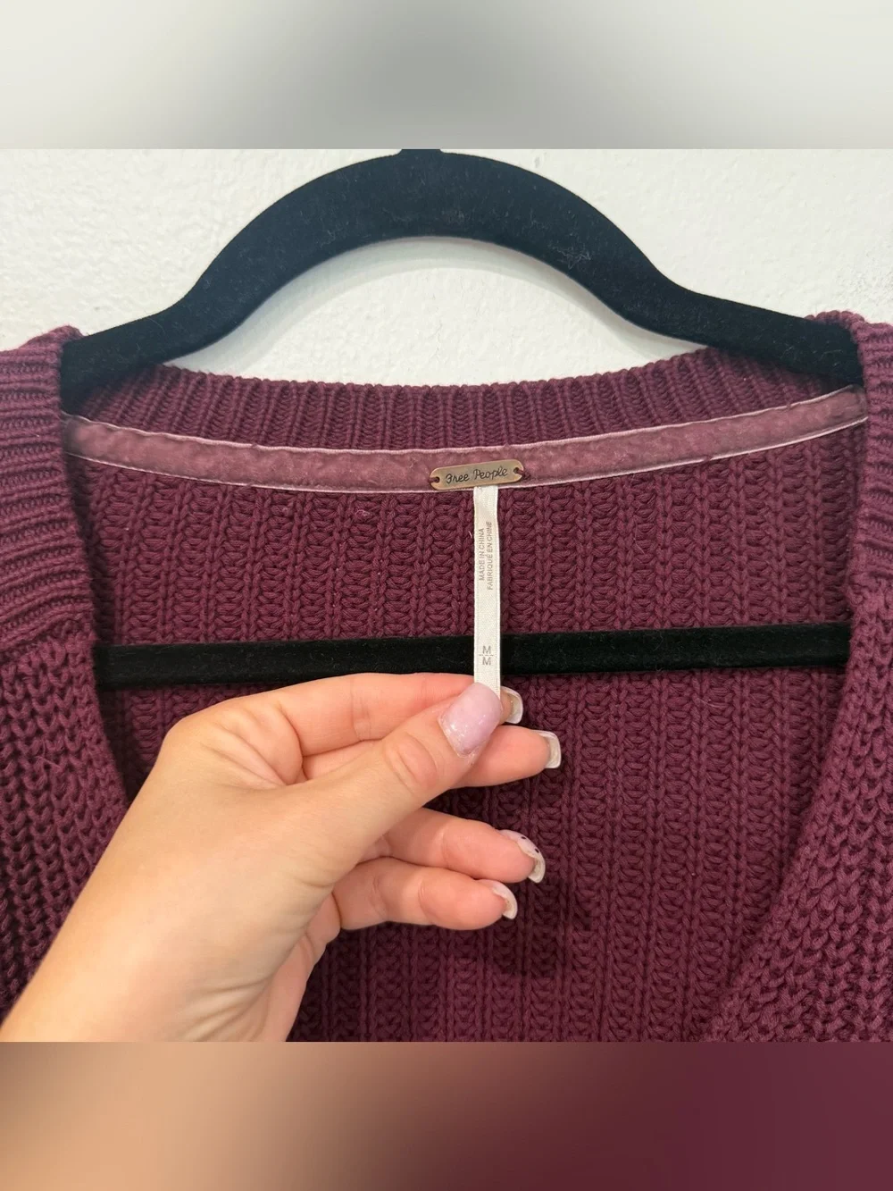 Free People Damsel Maroon Bell Sleeve Sweater M